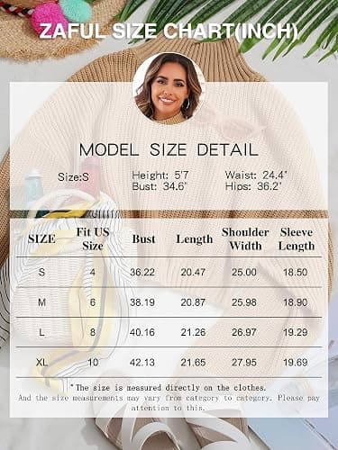 ZAFUL Women's Cropped Turtleneck Sweater Lantern Sleeve Ribbed Knit Pullover Sweater Jumper thumbnail 5