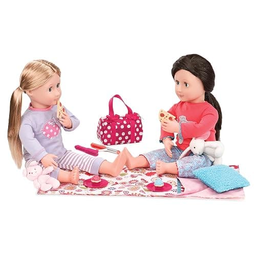 Our Generation - Polka Dot Sleepover Set - Sleeping Bag - Play Food - 18-Inch Doll Accessories - Pretend Play - Toy for Kids 3 Years + thumbnail 3