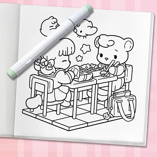 Cozy Japan: Cute Coloring Book for Adults and Teens with Charming Characters and Delightful Japanese Scenes for Relaxation thumbnail 8
