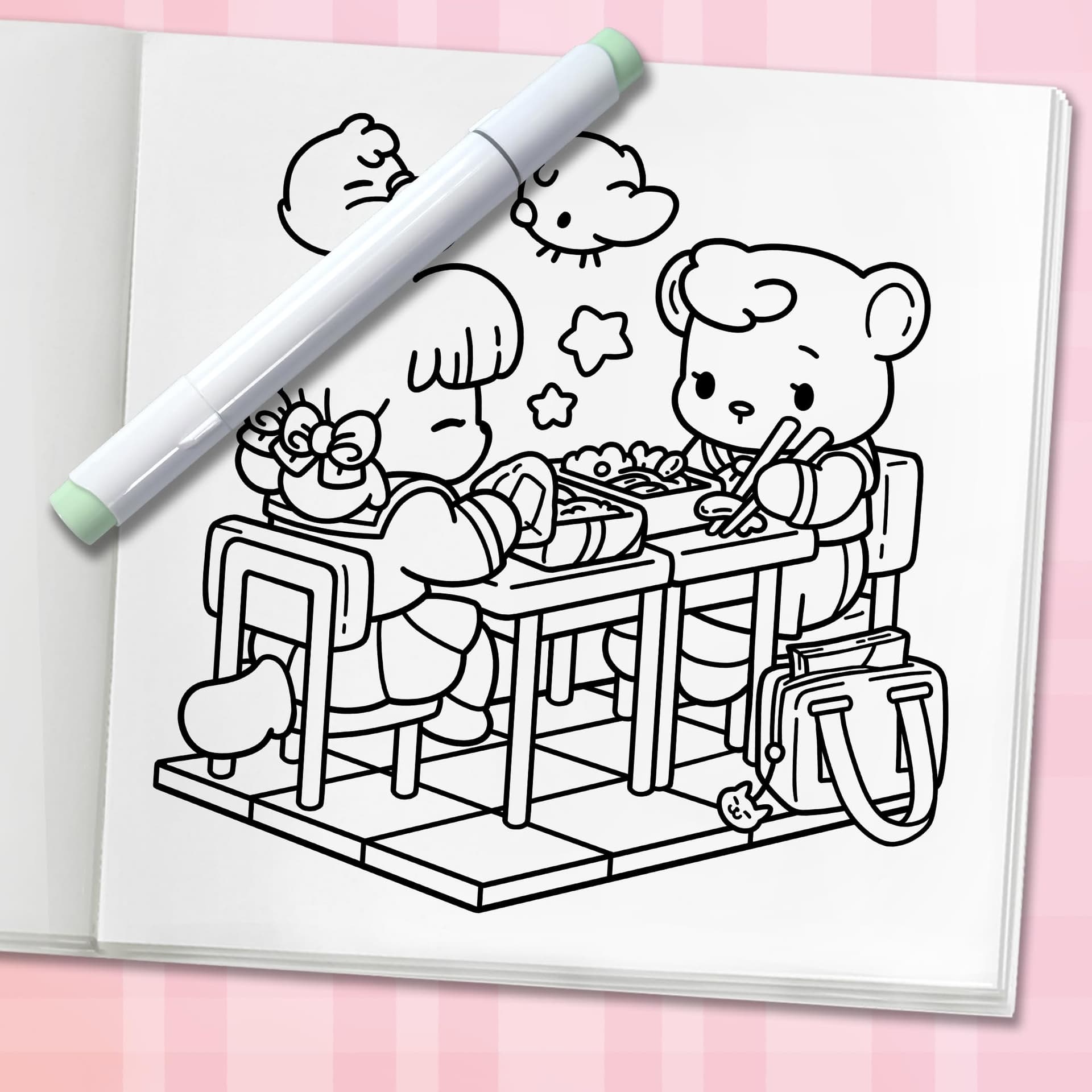 Cozy Japan: Cute Coloring Book for Adults and Teens with Charming Characters and Delightful Japanese Scenes for Relaxation thumbnail 8