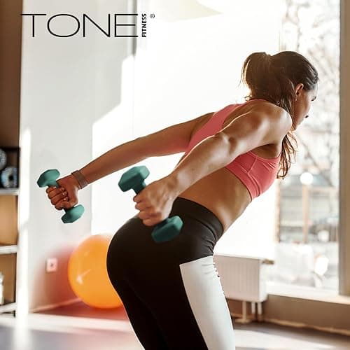 Tone Fitness Neoprene Dumbbell Weight Pairs with Anti-Roll Square Head | Multiple Options thumbnail 6