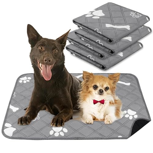 PatiencET Washable Pee Pads for Dogs, 18" x 24" 4 Pack, Reusable Puppy Training Pads with Super Absorbent Core & Non-Slip Waterproof Bottom, Value Set for Small Dogs - Image 1