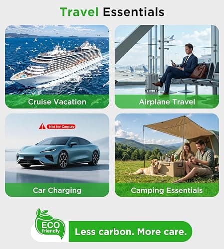 Travel Essentials for Apple Watch Charger,iPhone Charger,3 in 2 Type C/Lightning/Magnetic Travel Charging Cable,Portable Multi Charging Cable for Apple Watch, iPhone 17‑11,Samsung S26,Car–4ft thumbnail 3