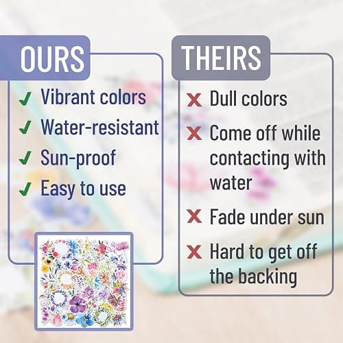 Mr. Pen- Floral Stickers Laptop, 74 pcs, Stickers for Water Bottles thumbnail 7