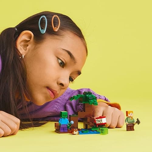 LEGO Minecraft The Swamp Adventure 21240, Building Game Construction Toy with Alex and Zombie Figures in Biome, Birthday Gift Idea for Kids Ages 8+ thumbnail 2