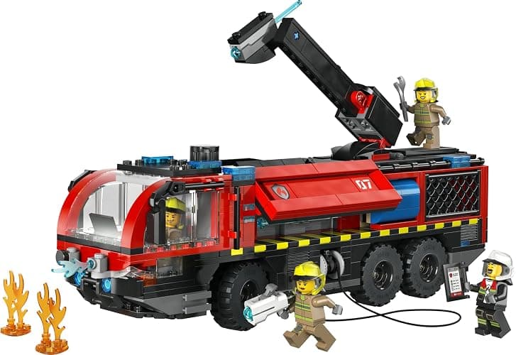 LEGO City Flughafenlöschfahrzeug - Spielzeug Einsatzfahrzeug - Modellbau mit 4 Feuerwehr Minifiguren - Geburtstagsgeschenk für Jungen ab 7 Jahren und Technikfans - 60499 thumbnail 10