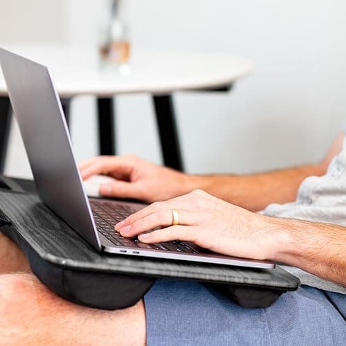LAPGEAR Home Office Lap Desk with Device Ledge, Mouse Pad, and Phone Holder - Gray Woodgrain - Fits up to 15.6 Inch Laptops - Style No. 91545 thumbnail 6