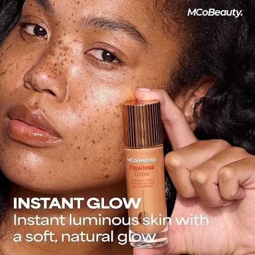 MCoBeauty Flawless Glow Luminous Skin Filter - 3 Light - 4-in-1 Primer, Highlighter & Foundation Booster - Dewy Illuminating Tint Face Makeup with Squalane Vitamin E - Vegan & Cruelty Free thumbnail 2