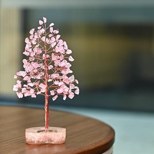 Crocon® Rose Quartz Heart Base Crystals Tree of Life 7-8 inch Healing Stone | Birthday Gifts For Women & Friends Crystals and Meditation Home Décor Gift Ideas House Warming Gift New Home for Mom Presents thumbnail 9