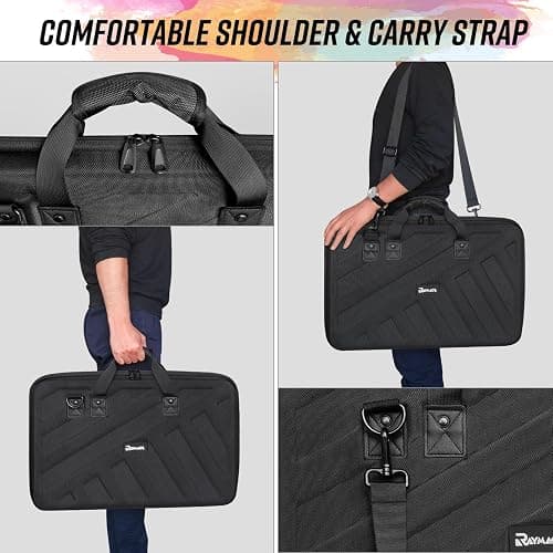 RAYMACE Hard EVA DJ Controller Case,Fits Pioneer DDJ SR,SR2,DDJ-REV1,Denon MC4000,Numark NVII,Mixtrack Pro 3,NV Platinum,Hercules Inpulse 500，Protective Travel Storage Bag(22.8x14.6x3.5Inch) thumbnail 6