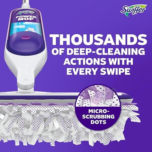 Swiffer PowerMop Multi-Surface Mop Kit for Floor Cleaning, Fresh Scent, Mopping Kit Includes PowerMop, 2 Mopping Pad Refills, 1 Floor Cleaning Solution with Fresh Scent and 2 Batteries thumbnail 5
