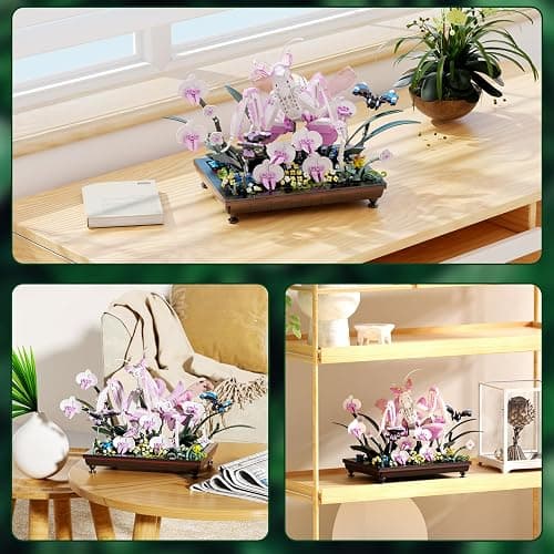 Orchid Praying Mantis Flowers Bonsai Building Set, Compatible with Lego Insects Nature Inspired STEM Kit for Adults, Stunning Desk Decor for Home/Office, for Boys Girls Aged 8-16+ 1077PCS thumbnail 4