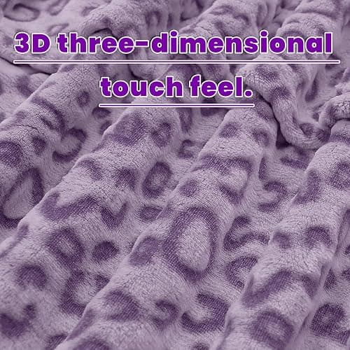 Purple Throw Blanket, Cozy Soft Warm Small Blanket for Couch Room Decor, All Season Purple Gifts for Kids Girls 40x50 Inches thumbnail 8