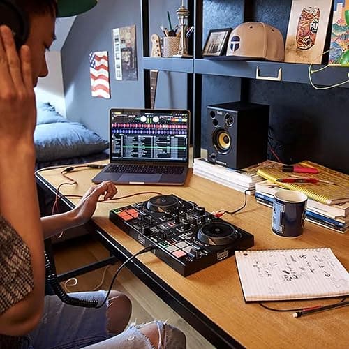 Hercules DJControl Inpulse 200 MK2 2-Channel DJ Controller Bundle with Case, TRS-to-RCA Breakout Cable, and Austin Bazaar Polishing Cloth thumbnail 8