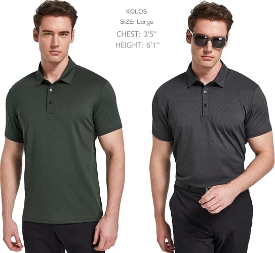 TELALEO 4/5 Pack Mens Polo Shirts Quick Dry Short Sleeve Golf T Shirt Performance Moisture Wicking Casual Workout thumbnail 3