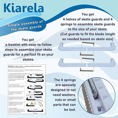 Kiarela Ice Skate Guards and Towel Gift Set – Skate Blade Guards and Towel - for Kids' and Adults' Figure and Hockey Skates - Double Springs - Assembly Required thumbnail 7