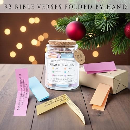Read This When Bible Verses Jar for Daily Encouragement – Christian, Birthday & Christmas Gifts for Women; Great Gift for Mom, White Elephant Gift & Stocking Stuffer for Women thumbnail 6