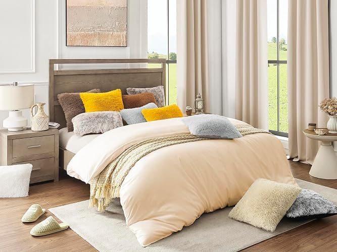 NordECO HOME Pack of 2 Faux Fur White Cushion Covers Luxury 45 x 45 Fluffy Decorative Fuzzy Square Throw Pillow Case 18 x 18 for Sofa Decor thumbnail 6