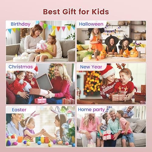 Mini Karaoke Machine for Kids,Portable Bluetooth Speaker with 2 Wireless Microphones,Toddler Music Player Toys,Easter Birthday Gifts for 3,4,5,6,7,8,9,10,11,12+Years Old Girls Boys (Pink) thumbnail 8