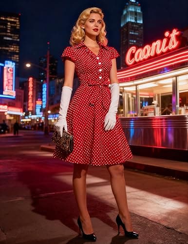 Wedtrend Women's 1950s Retro Rockabilly Dress Cap Sleeve Vintage Swing Dress thumbnail 5