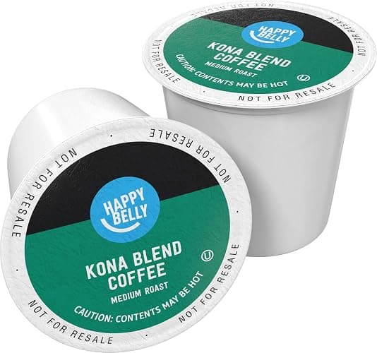 Happy Belly an Amazon Brand -Medium Roast Coffee Pods, Kona Blend, Compatible with Keurig 2.0 K-Cup Brewers, 100 Count - Image 1