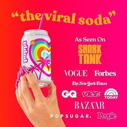 Poppi Prebiotic Soda, Sparkling Water & Fruit Juice, Punch Pop, 12 Oz, 12 Pack thumbnail 6