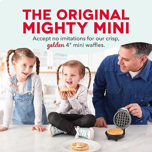 DASH Mini Maker for Individual Waffles, Hash Browns, Keto Chaffles with Easy to Clean, Non-Stick Surfaces, 4 Inch, Pink thumbnail 3