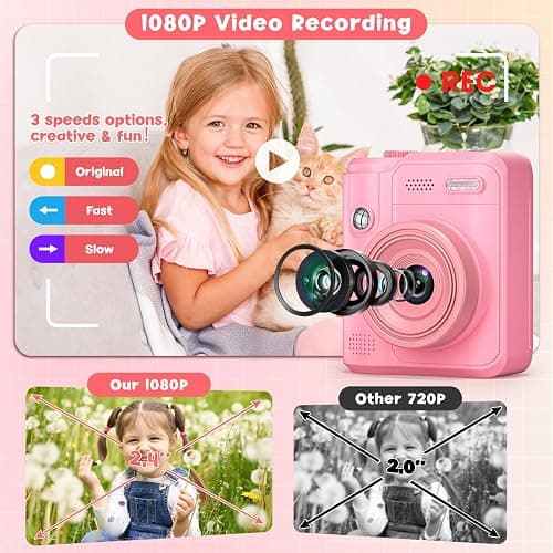 Kids Camera Gifts for Girls Boys - Christmas Birthday Xmas Gift for Girl Boy Age 3 4 5 6 7 8 9 10 11 12 Year Old - Instant Print Digital Toys Ages 3-5 6-8 8-12 Years Olds - Toddler Learning Kid Toy thumbnail 4