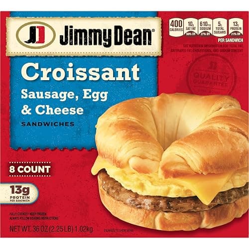 Jimmy Dean Sausage, Egg and Cheese Croissant Breakfast Sandwich, 8 Count (Frozen) thumbnail 4