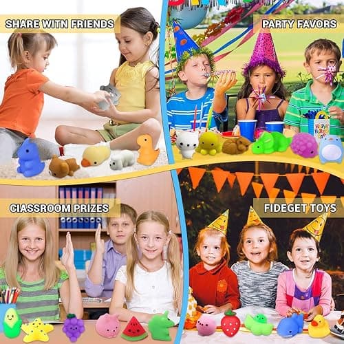 110 Pcs Mochi Squishy Toys, Mochi Squishy Toys for Kids Party Favors, Mini Kawaii Squishy Fidget Toys for Easter Basket Stuffers Egg Fillers Birthday Classroom Prize Pinata Christmas Stocking thumbnail 6