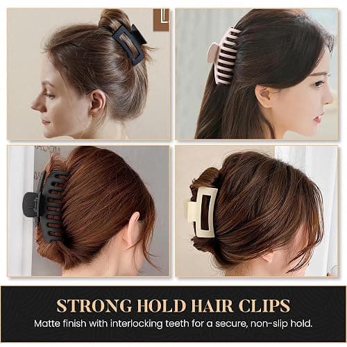 Mecool 8 Pcs Hair Claw Clips for Women Ponytail Holder Headwear Hair styling Accessories for Straight, Curly, Wavy Hair | Non Slip Hair Clips Women | Hair Products | Big Claw Clip Set thumbnail 5