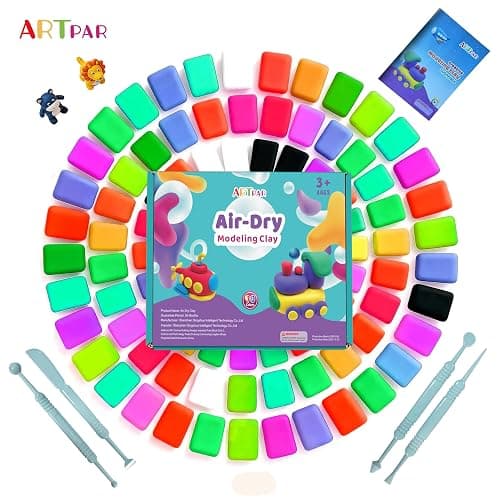 ARTPAR Air Dry Clay for Kids,90 Colors Modeling Magic Clay Bulk Kit | Colorful Molding Clay Sculpting Set,Soft & Non-Sticky,DIY Classroom Activities,Fun Art & Crafts Gifts for Boys & Girls 3-12Y thumbnail 7