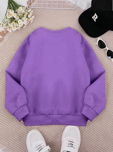 Ecolala Girls Cute Graphic Crewneck Sweatshirt Long Sleeve Drop Shoulder Pullover Tops thumbnail 2
