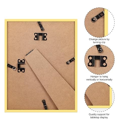 Giftgarden 8.5x11 Picture Frame Gold, 8.5 by 11 Award Certificate Diploma Document Frames for Wall or Tabletop Display, 5 Pack thumbnail 8