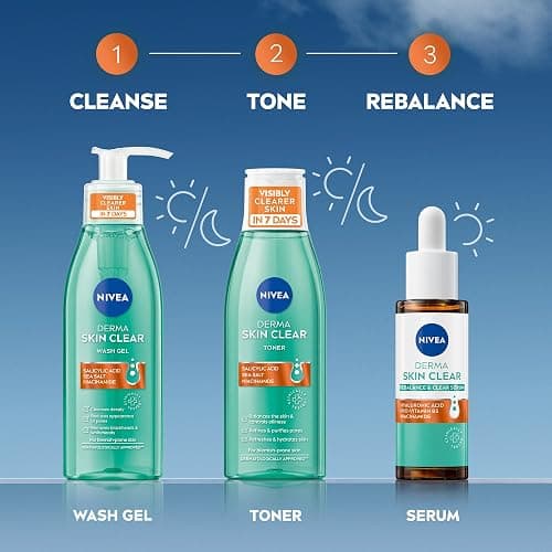 NIVEA Derma Skin Clear Toner (200ml), Cleansing and Hydrating Salicylic Acid Toner Enriched with Niacinamide to Rebalance and Remove Impurities, For Blemish-Prone Skin thumbnail 9