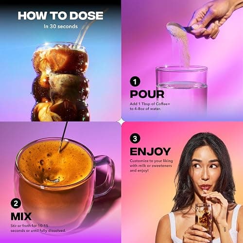 Everyday Dose Premium Adaptogenic Mushroom Coffee with Grass-Fed Collagen, Chaga, Lions Mane & L-Theanine for Better Focus, Energy, Digestion, Skin, and Immunity 30 Servings thumbnail 5