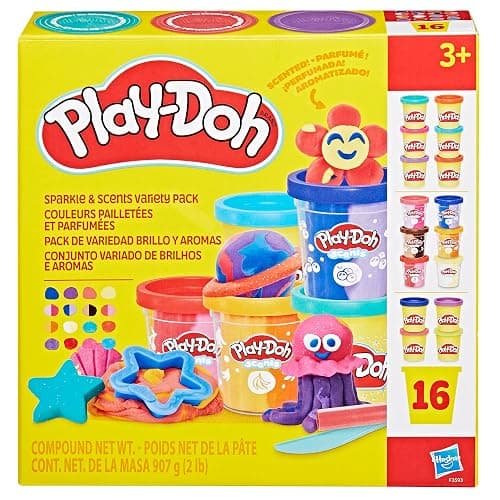 Play-Doh Sparkle and Scents Variety Pack of 16 Cans of Modeling Compound and 4 Tools, Arts and Crafts Toy for Kids 3 and Up, Non-Toxic thumbnail 3