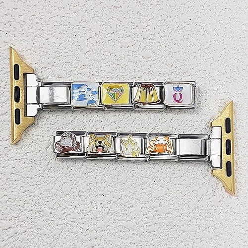 Stainless Steel Connector for Use with Apple Watch – Compatible with Italian Charm Bracelet to Create Custom Watch Band, Fits 38–49mm, Gold/Silver/Black/Rose Gold thumbnail 4