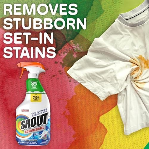 Shout Advanced Laundry Stain Remover Gel for Clothes Laundry, Breaks down stubborn, dried-in, and tough stains, 22oz Spray (Packaging May Vary) thumbnail 7