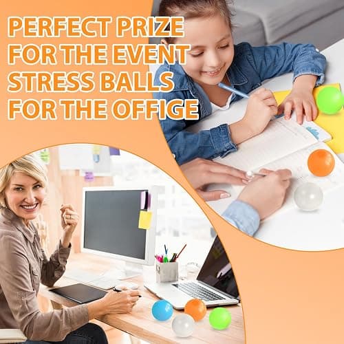 4 Pcs Glowing Sticky Balls, Squishy Stress Ball, Stress Relieving Glow in The Dark Toys Stick to The Wall, Squeeze Toys for Adults Kids, Party Favors & Prizes Stocking Stuffers thumbnail 8