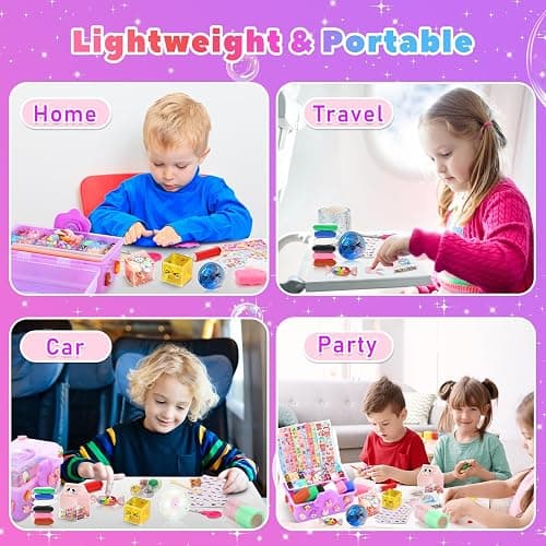 Lokuc Nano Tape Bubble Kit for Kids with Box, 19.7Ft Nano Tape Squishy Maker with Glitter, Clay, Beads, Stickers and Tutorials, Gifts for Boys Girls Aged 4, 5, 6, 7, 8, 9 Years Old thumbnail 7