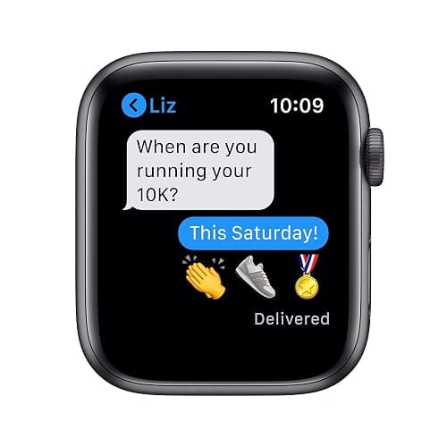 Apple Watch Series 6 (GPS, 44mm) - Space Gray Aluminum Case with Black Sport Band (Renewed) thumbnail 5