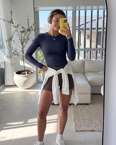 GAYHAY Long Sleeve Shirts for Women Tops Fitted Clothes Fall Fashion 2026 | Basic Tees, Girls School Outfits, Y2k Winter Tshirt, Tight Underscrub, Workout Casual, Cute Trendy Plain Compression Layering thumbnail 5