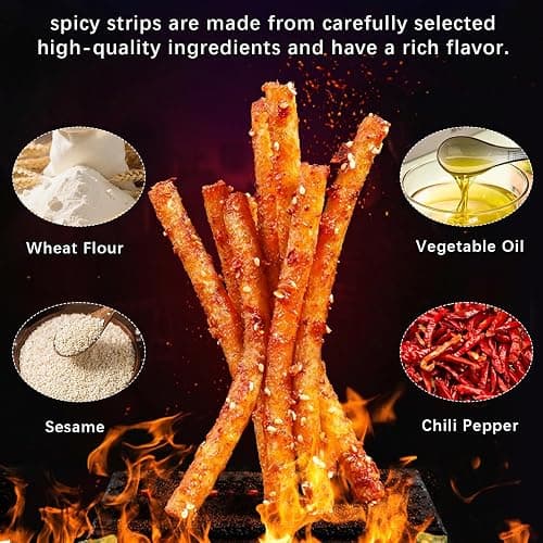 4 Pack Latiao Spicy Strips Chinese Snacks, Spicy Snacks Latio Spicy Strips 70g/2.46 Ounces per Pack, 4 Combinations Packed (Medium Spicy) thumbnail 3