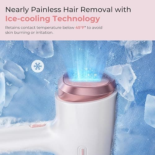 Ubroo IPL Laser Hair Removal for Women and Men, 45°F Ice Cooling Laser Hair Removal Device for Face & Body, At-Home Painless Hair Remover with Long-Lasting Results, Smooth Skin Gift thumbnail 5
