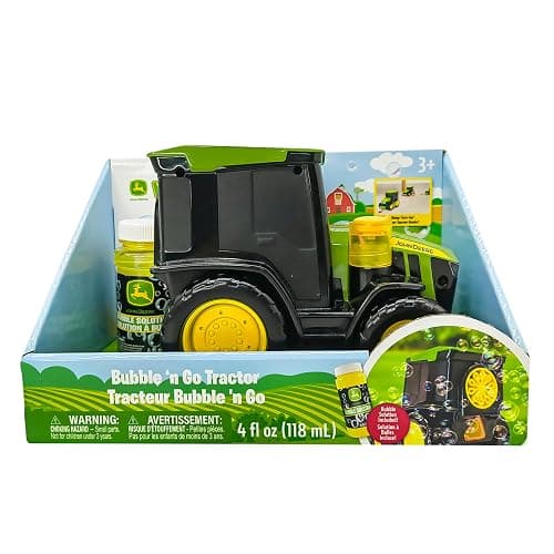 John Deere Bubble N Go Tractor, Battery Powered Bubble Blowing Toy with Real Headlights and Smart Motion Sensors thumbnail 7