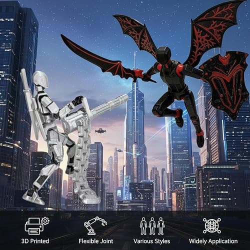 Pthjswj T13 Action Figure Set - (Assembled) 3D Printed Action Figure, Titan 13 Action Figure, Multi-Jointed Movable Dummy 13, Robot Action Figure, Birthday Gifts for Boys, Girls Desktop Decorations thumbnail 3