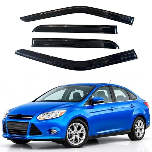 IG Window Visors Fit for 2012-2018 Ford Focus, Out-Channel Rain Guards Vent Wind Deflectors 4PC, Car Accessories for 12-18 Focus - Image 1
