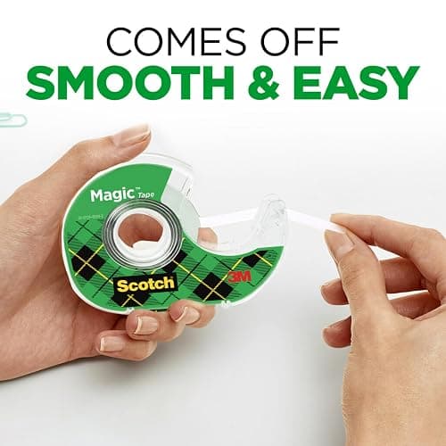 Scotch Magic Tape, Invisible, Back to School and University Essentials for Students and Teachers, 6 Tape Rolls With Dispensers, 19 mm x 21.5 m thumbnail 3