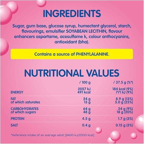 Hubba Bubba Mega Long Fancy Fruit Bubble Gum Roll Original 56g*12 thumbnail 2